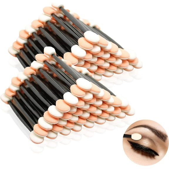 100pcs Eyeshadow Applicators, Double Sided Sponge Makeup Applicators, Disposable Eyeshadow Brushes, Eye Shadow Stick for Eyes&Nail Art