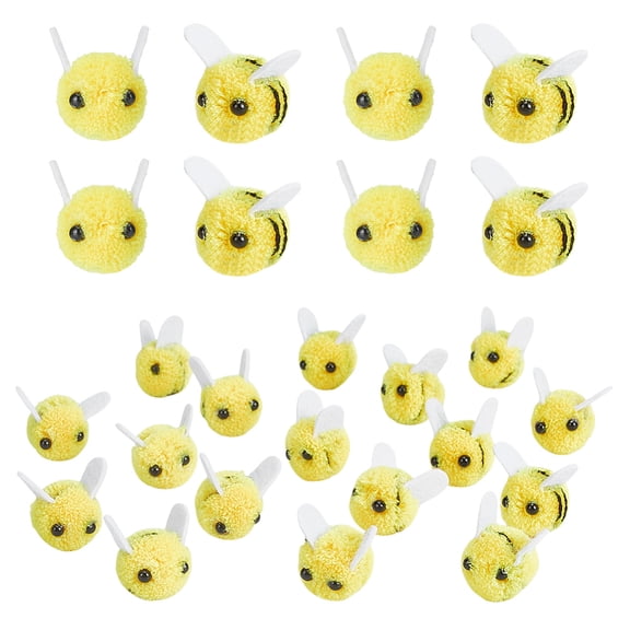 100pcs Felt Bumble Bees for Crafts Cute Wool Felt Bumble Balls Yellow Mini Bee Craft Balls for Clothing Hat Shoes Scarves Bag Gift Decoration