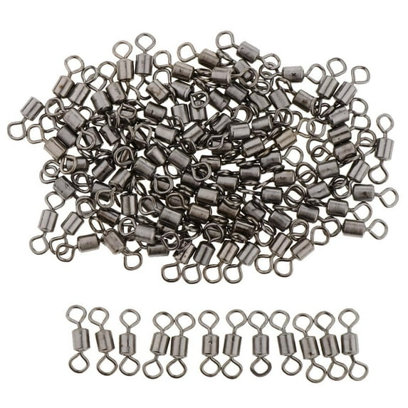 100pcs Fishing Ball Bea Swivels Snaps Solid 3