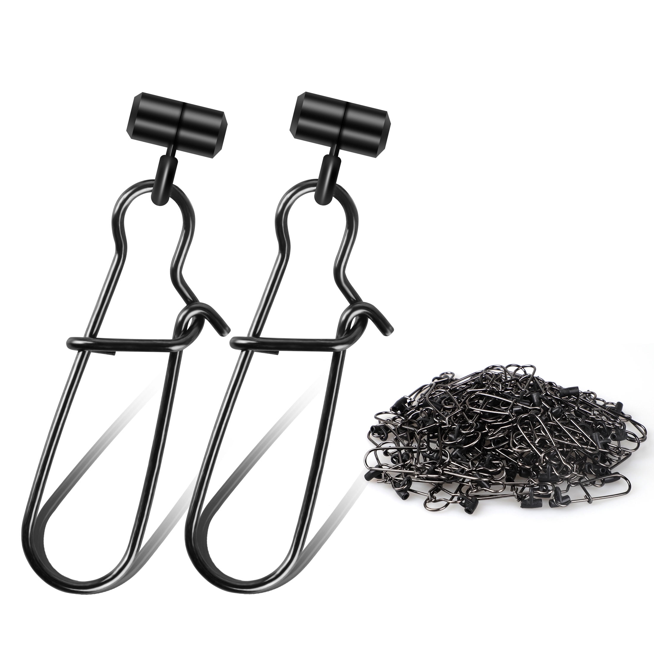 100pcs Fishing Duo Lock Snaps, EEEkit Heavy Duty Fishing Line Sinker