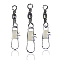 100pcs Fishing Lure Line Tackle Barrel Swivel with Interlock Snap Fishing Swivel