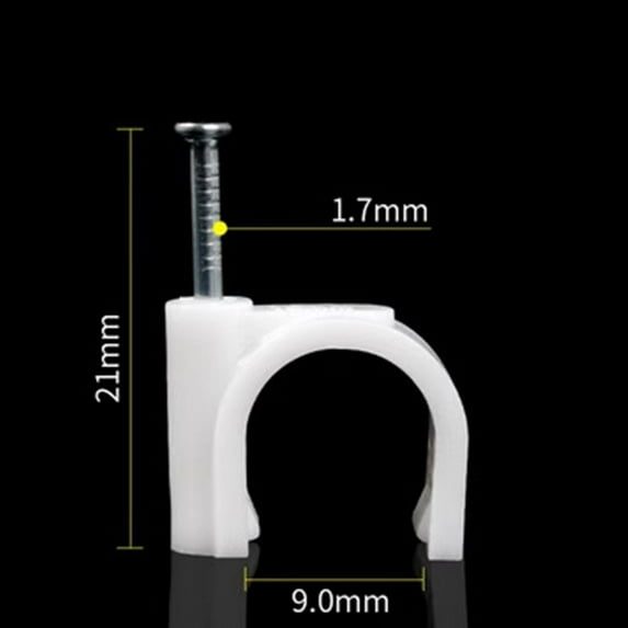 100pcs Fixing Clamp PVC Pipe U Shape Circle Wall Clip Wire Management Cable Clips Line Buckle 9MM