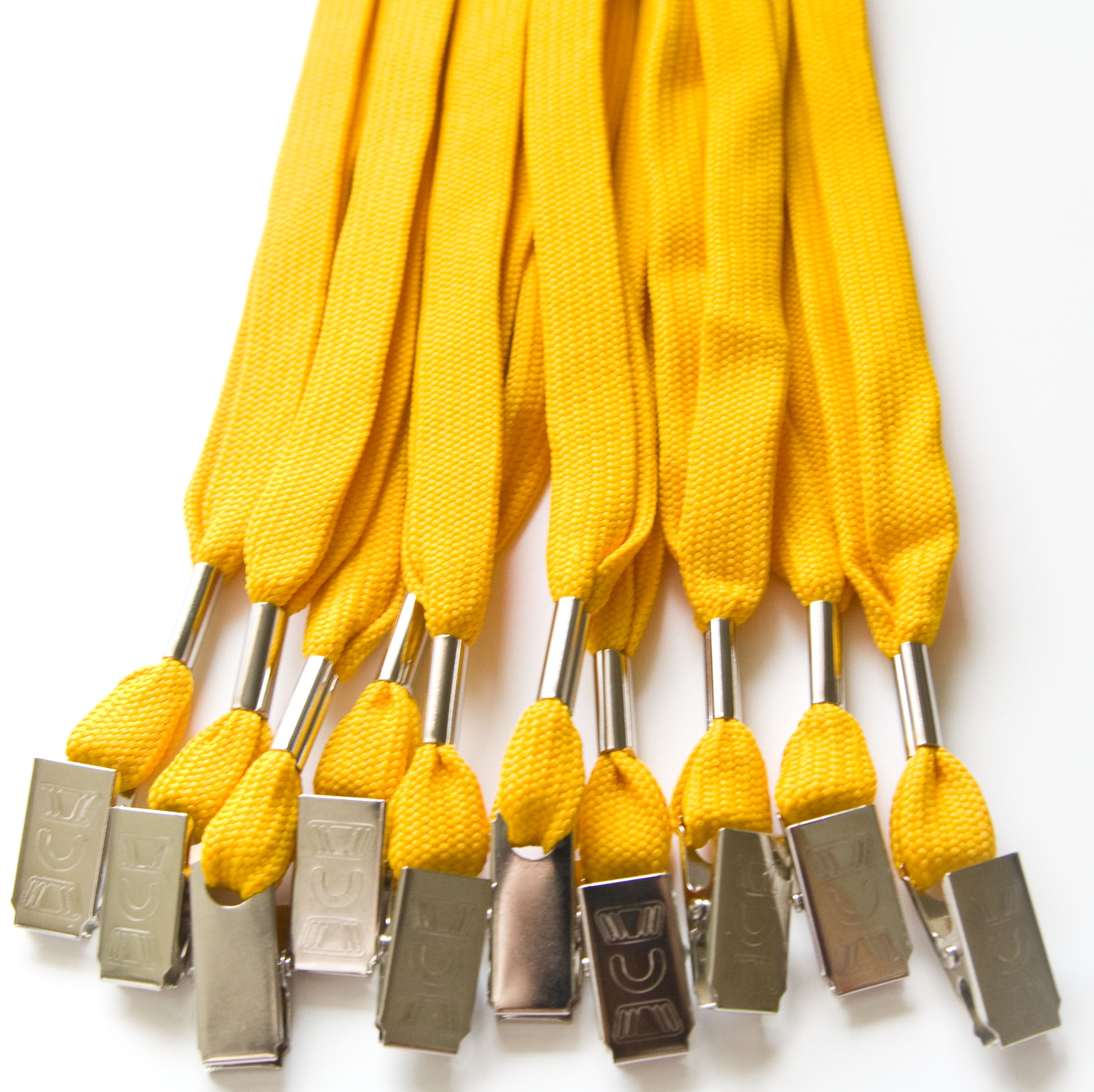 100pcs Flat ID Neck Lanyards for Badges with Bulldog Clip, Athletic Gold by OnDepot