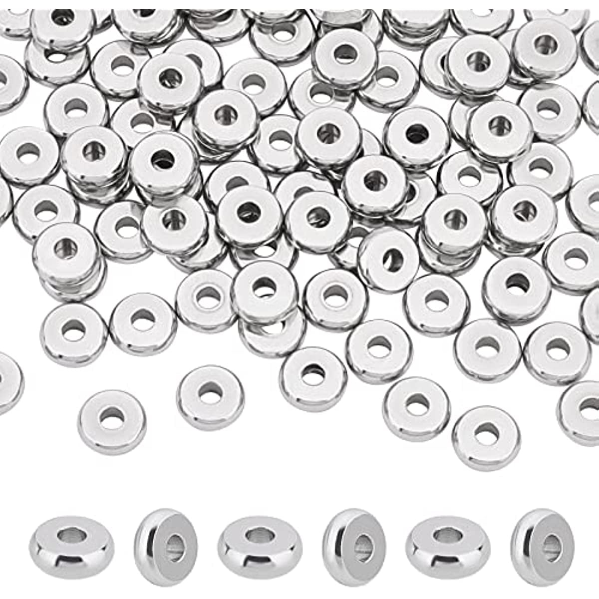  20pcs Large Pore Beads Spacer Beads Metal Round Beads rondelle  Loose Beads DIY Jewelry findings Jewelry Making Supplies Beads for  Bracelets Making Inlaid Beads Copper Beads Alloy : Arts, Crafts 