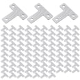 thumbnail image 1 of 100pcs Flat Tee Mending Plate, Stainless Steel T Brackets Flat Corner Braces, Multiple Holes Corner Brace for Wood, 1 of 6
