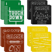 100pcs Football Napkins Football Paper Luncheon Napkins Set for Football Party Decorations Football Game Day Event Birthday Party Supplies, 4 Designs Football Napkins