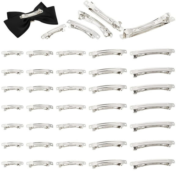 100pcs French Barrette 5 Sizes Metal Hair Clips Barrette Blanks Iron Rectangle Craft Clips Barrette Base Hair Alligator Clips for Flower Hairbow Bow Streamer Clip 1.5/2/2.3/3/3.8 inch DIY