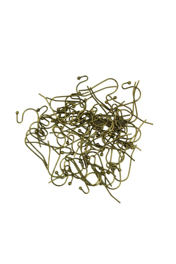 100pcs French Earring Hook Ear Wires Earring Jewelry Findings 21 x 12mm - Bronze, as described
