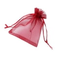 thumbnail image 1 of 100pcs Fruit Protection Bags, Fruit Bags for Fruit Trees, Green Netting Fruit Cover Bags Drawstring Mesh Fruit Protectors Pest Barrier for Fruit Trees Veggies Garden, Wine Red 2.76x3.54in, 1 of 6