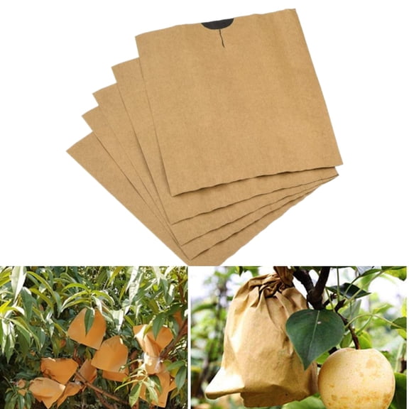 100pcs Fruit Protection Bags, Waterproof Shading Fruit Cover Bags, 5.91*7.09 Paper Rectangle Fruit Cover Bags for Fruit Flower Vegetable Protecting Yellow/Black