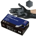 thumbnail image 1 of 100pcs  GP Craft  8Mil Diamond Textured Black Nitrile Gloves (Automative Work) Cleaning Hand Cover, 1 of 5