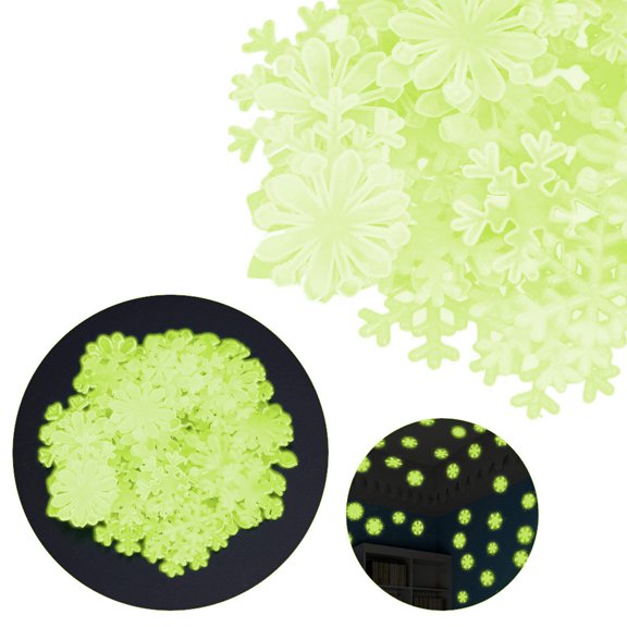 100pcs Glow in The Dark Luminous Stars Fluorescent Noctilucent Plastic Stars Wall Stickers Glowing Stars Decals for Home Art Decor Nursery Ceiling Bedroom Room Wall Decor Starry Sky