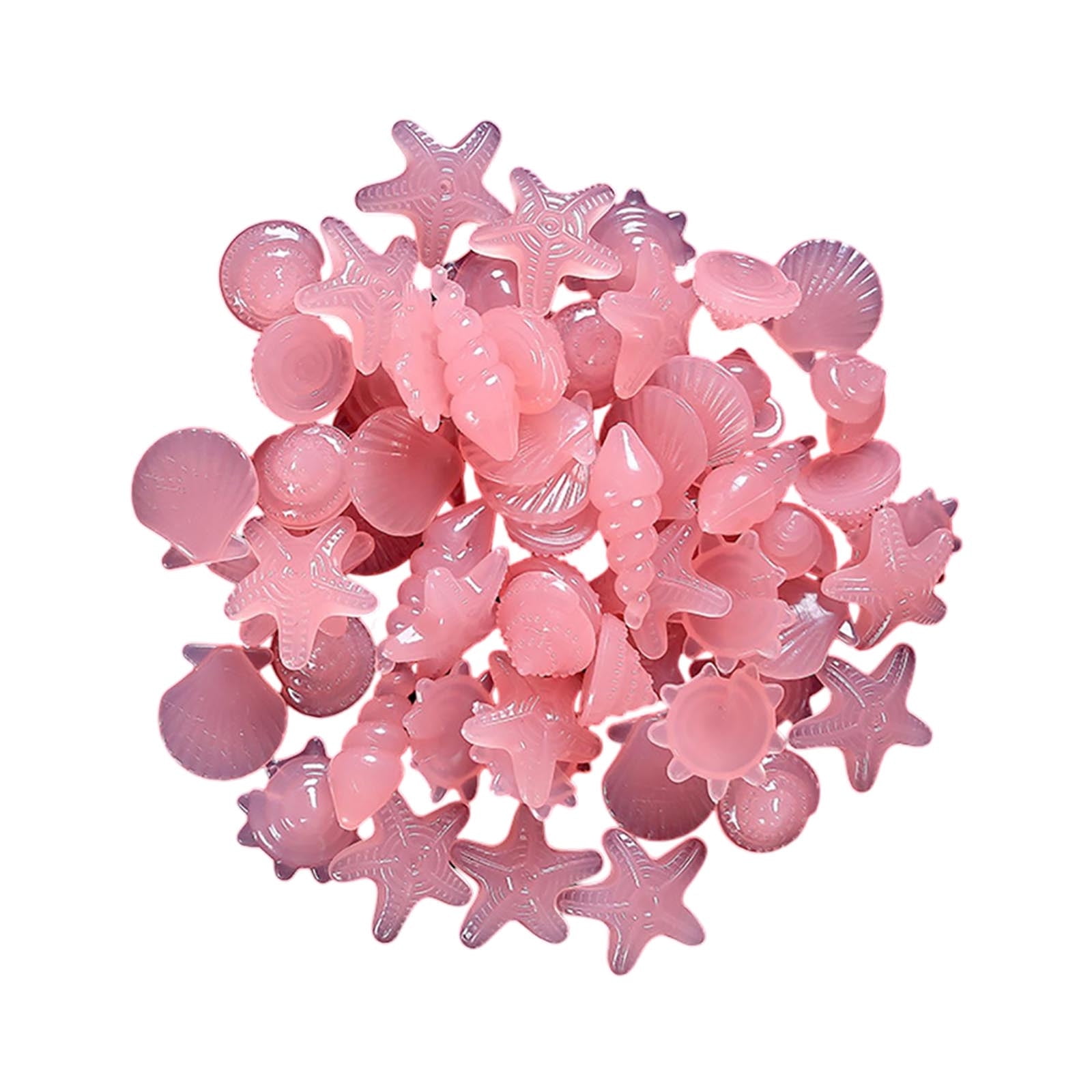 Glowing Stones 100pcs Set - Conch Shell Starfish Bright Blue Glow in The Dark Rocks for Outdoor & Indoor Use, Waterproof Pebbles for Fish Tank,Garden, Pots & Lawn Decor, Magical Nighttime Accent