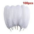 thumbnail image 1 of 100pcs Goose Cochettes Feather Natural Bulk 5-7 inch for Wedding Party Christmas Halloween Decorations DIY Crafts Wedding Dress and Party Decor, DIY Fabricating Handicraft Article(White,7x6"), 1 of 7