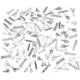 thumbnail image 1 of 100pcs Hairdresser Charms 10 Style Hair Stylist Charms Scissor Comb Hairdressing Tools Charm for Necklace Bracelet Keychain Making, 1 of 7