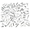 thumbnail image 1 of 100pcs Hairdresser Charms 10 Style Hair Stylist Charms Scissor Comb Hairdressing Tools Charm, 1 of 8