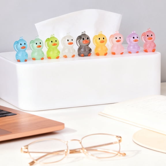 100pcs Halloween Mini Resin Ducks Glow in The Dark, Tiny Duck Figures to Hide for Spooky Decor, Fairy Garden, Dollhouse, Aquarium, Prank & Party Favors