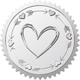 thumbnail image 1 of 100pcs Heart Embossed Envelope Stickers - 2" Waterproof Silver Foil Stickers & Seals - Self-Adhesive Sticker Decor Labels for Wedding Gift Packaging Award Certificates & Invitations, 1 of 9