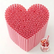 100pcs Heart Shaped Straws Pink Individually Wrapped Cute Straws Disposable Drinking Straws,Cocktails & Events,Bridal Shower,Wedding Party,Birthday party Decorations