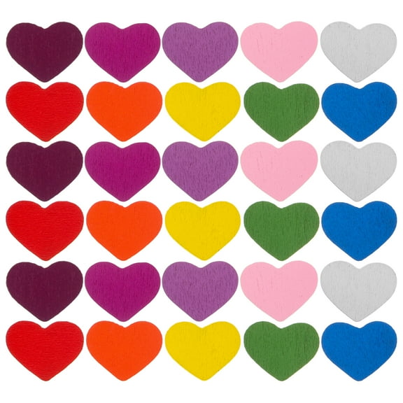 100pcs Heart Wooden Embellishments Heart Wooden Cutouts For Crafts Heart Shape Ornaments For Wedding Decoration, Unfinished Wood Slices