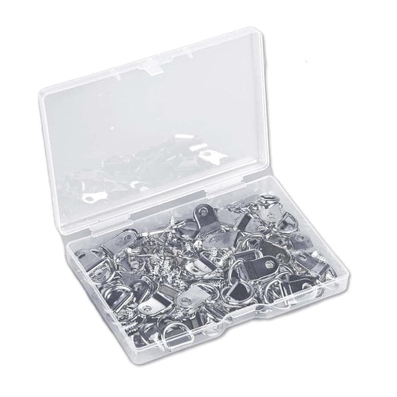 100pcs Heavy Duty Picture Hangers with Screws Heavy Duty Picture Frame Hanger Nickel Plated Frame Hardware for Wall