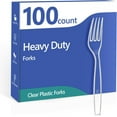 thumbnail image 1 of Plastic Forks, Clear Plastic Cutlery Forks, High Quality Disposable Forks, Bulk, BPA Free, Heat Resistant, Suitable for Parties, Events and Daily Use, 1 of 7