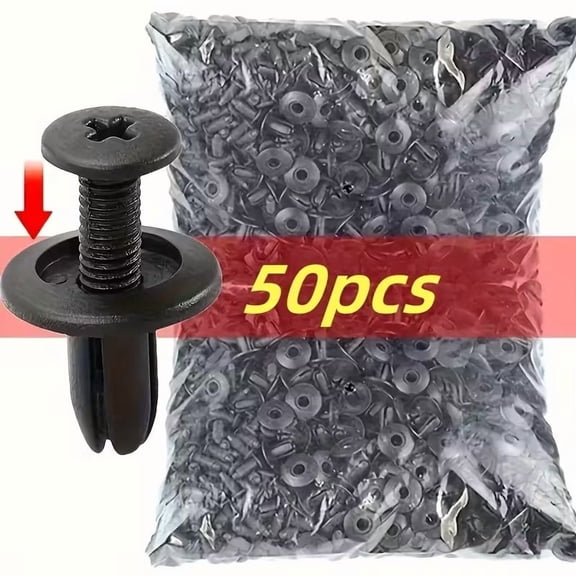 100pcs Heavy Duty Plastic Rivet Fasteners - Durable Fully Threaded Screws for Automotive and Industrial Applications