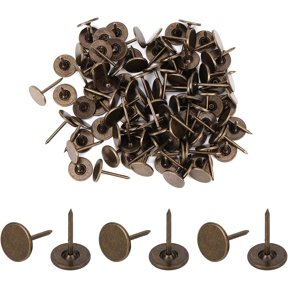100-Pack Bronze Flat Head Thumb Tacks - Heavy Duty Upholstery Nails For Furniture & Decoration (16mm X 20mm) 1 thumbnail image