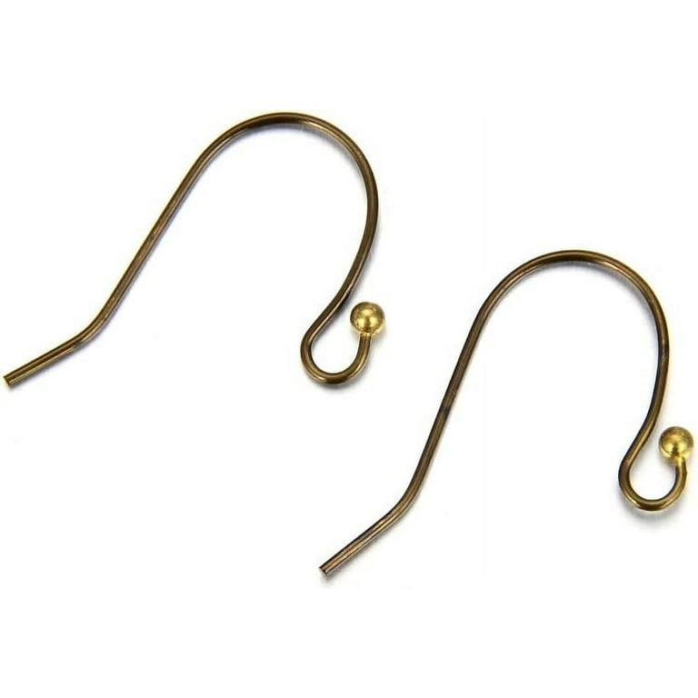 Sterling Silver Earring Hooks Real Hypoallergenic 100Pcs Ball Dot Ear Wires  +
