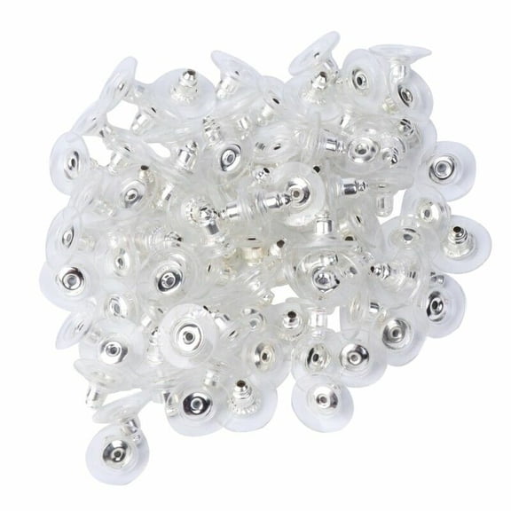 100pcs Hypoallergenic Earring Backs for Heavy Earrings Stoppers Plastic Disc
