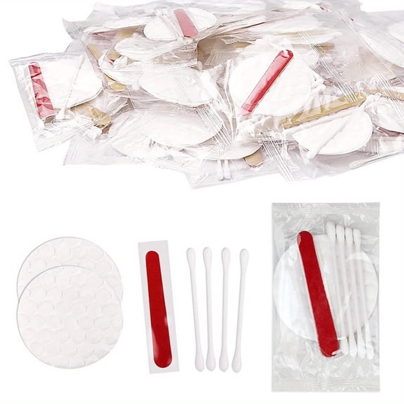100pcs Individually Wrapped Hotel Vanity Set | Disposable Makeup Pads, Cotton Swabs & Nail Files | Hygiene Supplies for Travel, Hotels & Personal Care | Bulk Order