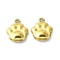 thumbnail image 1 of 100pcs Ion Plating(IP) 304 Stainless Steel Paw Print golden 12x10x3mm Hole: 1mm, 1 of 3