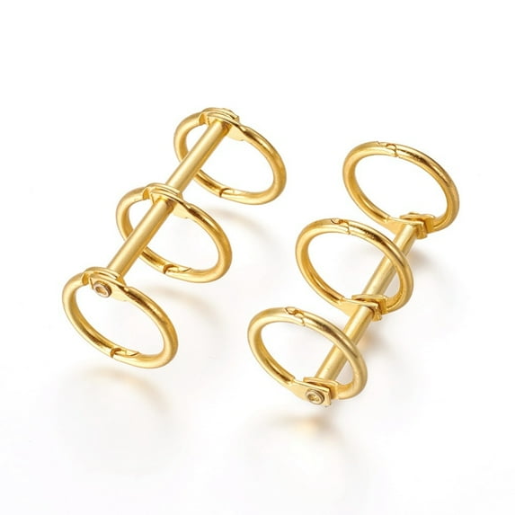 100pcs Iron Loose Leaf Book Binder Hinged Rings Golden 42x20mm Hole: 18mm Gold