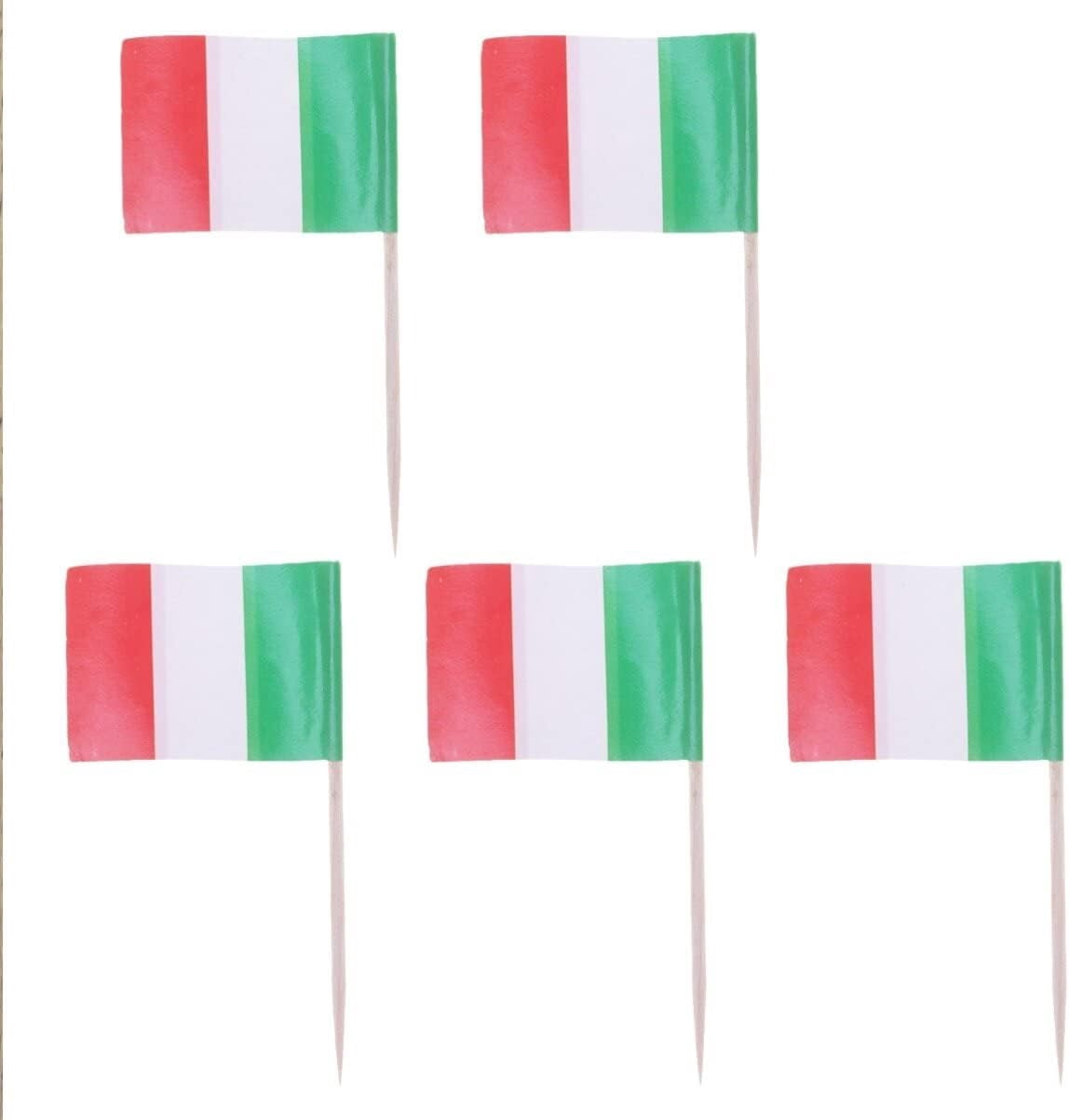 100pcs Italian Flags, Italy Flag Cupcake Decorations Mini Italian Flags ...