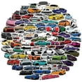 thumbnail image 1 of 100pcs JDM Racing car Stickers - Waterproof Cars Vinyl vsco Stickers for Kids, Laptop,Hydroflask, Water Bottles, Kids Helmets,Computer Cars Decal Stickers Packs, 1 of 8