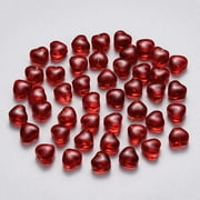 NOBRAND 100pcs Jade Heart Glass Beads 6mm Love Crystal Spacer Beads Dark Red Heart Beads Loose Beads for DIY Crafts Jewelry Making Hole: 0.7mm