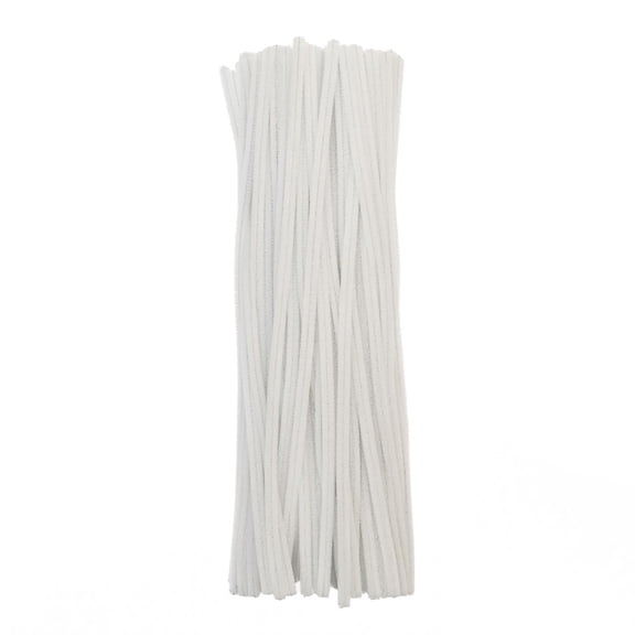 John Bead 100pcs Pipe Cleaners, 12in x 6mm, White Chenille Stems for Crafts, DIY & School Projects