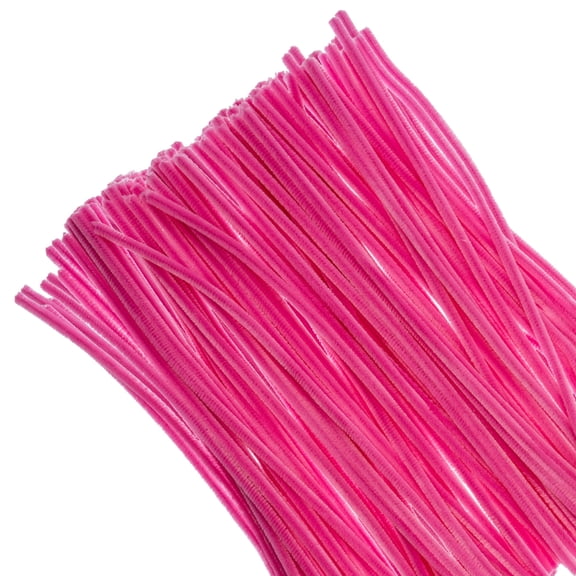 100pcs John Bead Pipe Cleaners 6mm Pink Fluffy Chenille Stems for Art School Craft Supplies Decorations