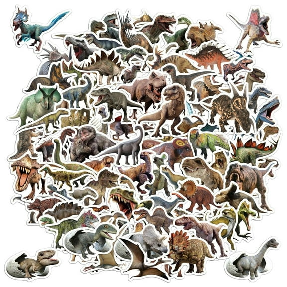 100pcs Jurassic Dinosaur Stickers for Kids Waterproof Vinyl Dino Stickers for Boys Girls Teens Waterbottle Scrapbook Laptop Skateboard Computer
