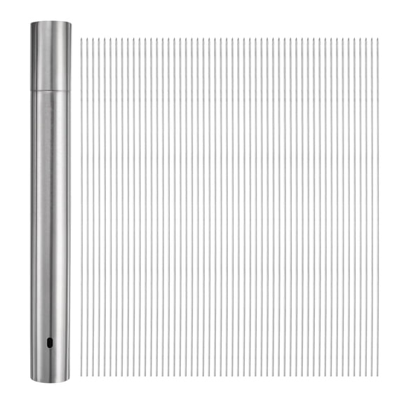 100pcs Kebob Skewers 40cm x 5cm Stainless Steel Round Sticks, with Tube Storage