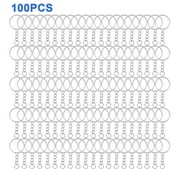 100pcs Keychain Rings, TSV 2 Split Keyrings with Chain and Jump Ring for DIY, Arts, Crafts