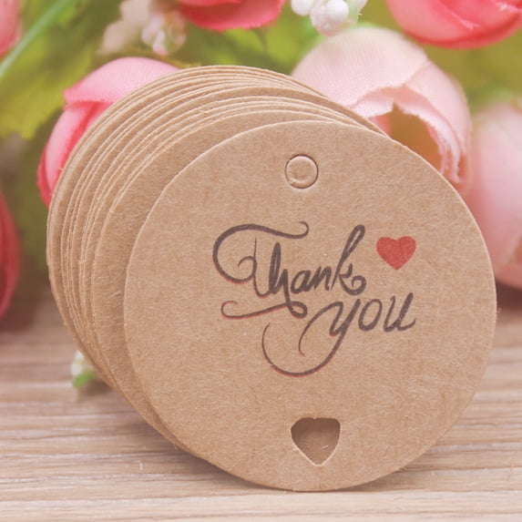 100pcs Kraft Brown /white Gift Tags with 20m Rope Thank You Paper tags for Wedding baby Shower Christmas Label Party Decoration 100tag 20m string 100tag20m string