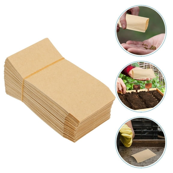 100pcs Kraft Paper Corn Bags for Farm Use, Wheat Packing Pouches, Multipurpose Grain Storage Bags