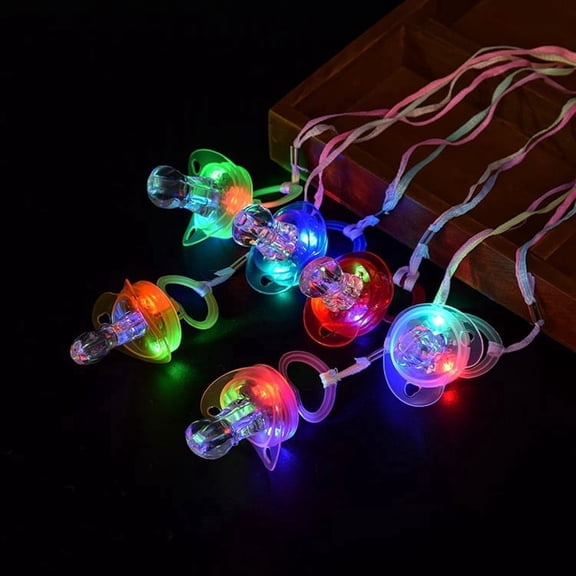 100pcs LED Pacificers LED Light Up Pacifiers Necklace Flashing Pacifiers Whistles LED Rave Pacifiers Glowing Pacificer Glow in The Dark Party Favors for Halloween,Christmas,Birthday