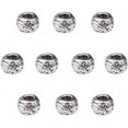 thumbnail image 1 of 100pcs Large Hole Spacer Beads 8mm Loose Beads Tibetan Alloy Silver European Rondelle Spacers Beaded Garden Decor for Bracelet Necklace DIY Jewelry Making Hole: 3.5mm, 1 of 9