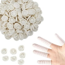 100pcs Latex Finger Cots Protective Fingertips Gloves Rubber Industrial Fingerstall Sleeves (White)