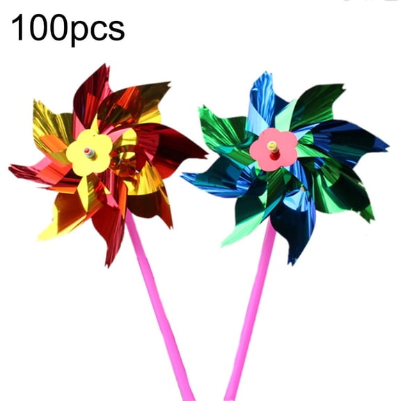 100pcs Lawn Pinwheels Wind Spinners Sunflower Pinwheels Garden Pinwheel Kids