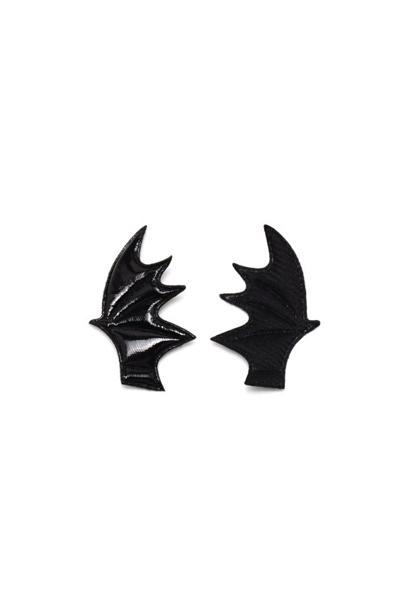 100pcs Leather Bat's Ring Wing Ornament Accessories for Hair Ornament & Costume Accessory Black 60x35x2mm