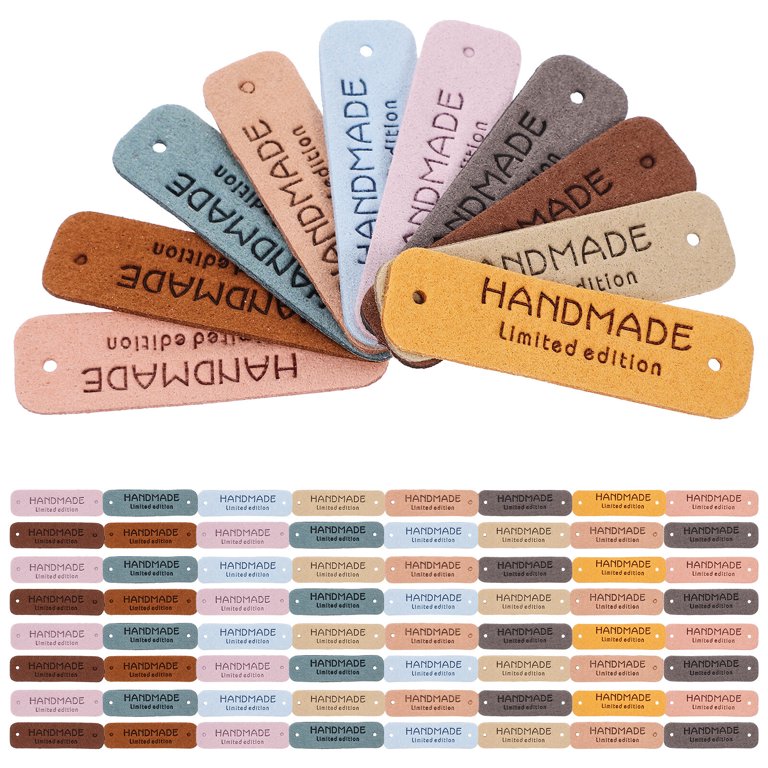 100pcs Leather Handmade Tags Crochet Tags Knitting Items Label 