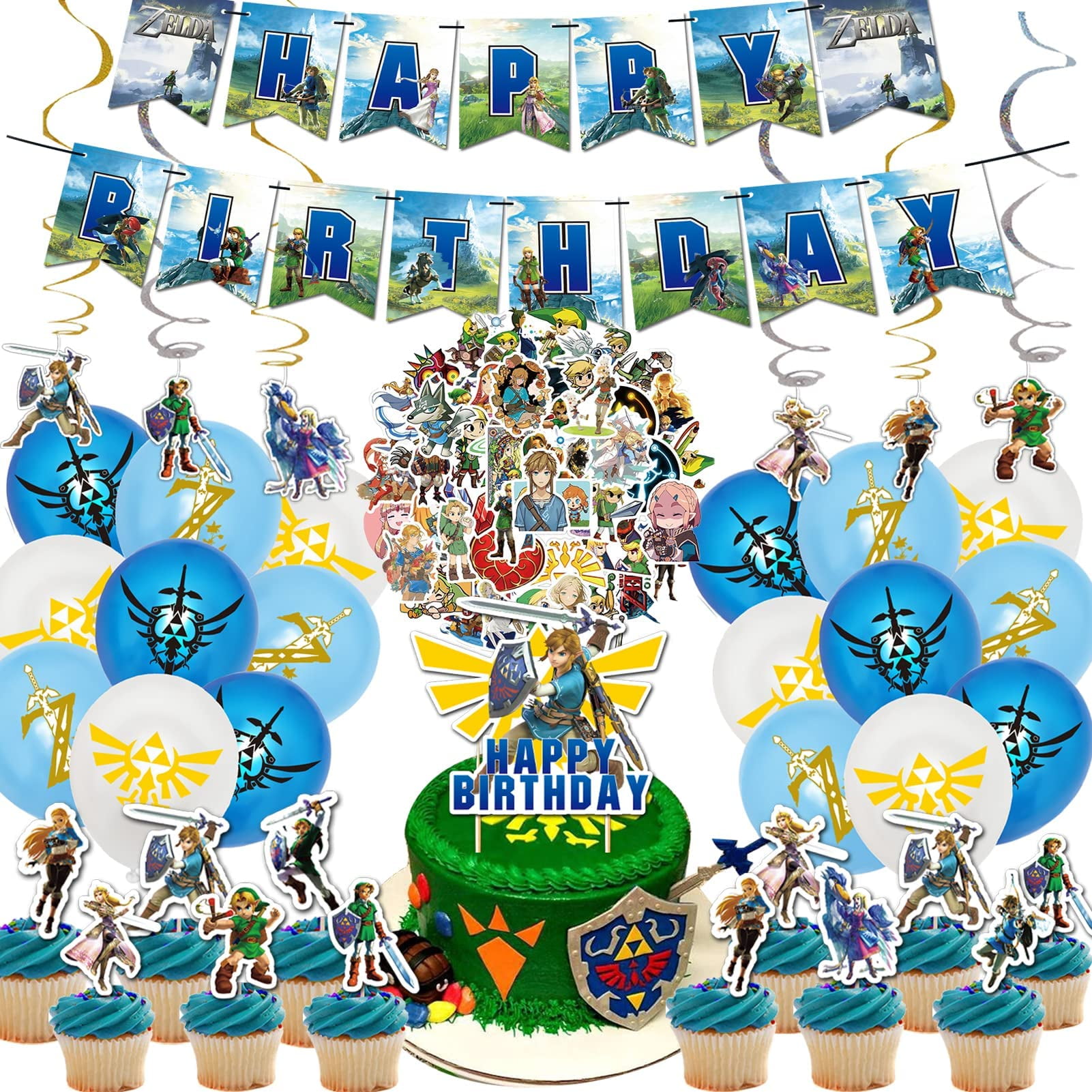 85 Pcs Zelda Party Supplies,Includes Happy Birthday Maldives
